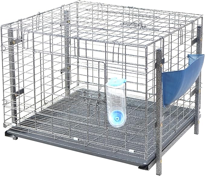 Stackable Rabbit Breeding Cage with Feeder and Water Bottle Easy-Clean, 24 x 24 x 16 inches, Guinea Pig Ferret Bunny Hutch