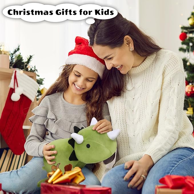 Finebee Weighted Dinosaur Stuffed Animals, Cute Weighted Dino Plush, Soft Stuffed Weighted Plushie Pillow Gifts for Kids & Adults (23.6" 3.1Lbs)