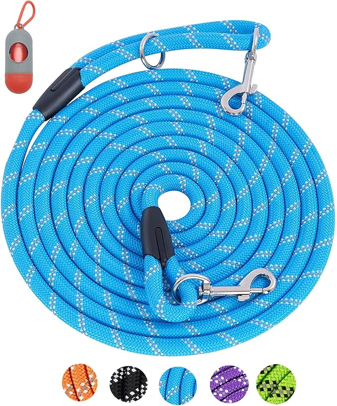 Long Dog Leash for Training, 16FT/30FT/50FT/100FT, Reflective Rope Check Cord, Heavy Duty for Large, Medium, Small Dogs, Walking, Playing, Camping, Yard