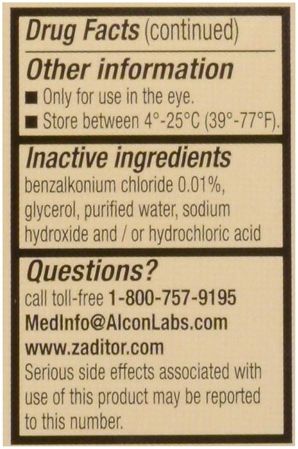 Zaditor Antihistamine Eye Drops, 5-mL