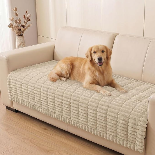Smiry Couch Cover for Dogs, Non Slip Washable Sofa Protector for Pets, Soft Furniture Cover for Pet, Stylish Sofa Covers, Cozy Protect Against Fur, Dirt & Everyday Messes (Apricot, 43" x 63")