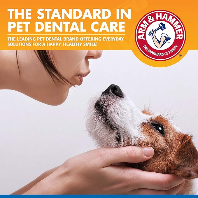 Arm & Hammer Clinical Care Dental Rinse for Adult Dogs, Odorless Flavorless Water Additive for Daily Plaque, Tartar, and Bad Breath Control, Baking Soda Enhanced Formula, 16 Fl Oz - 24 Pack