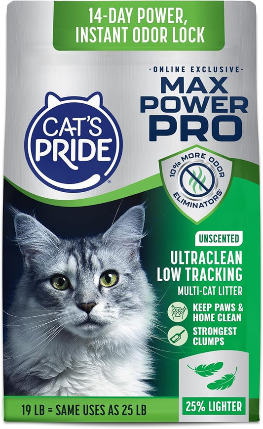 Cat's Pride Max Power Pro Ultraclean Lightweight Cat Litter, Low Tracking & Strongest Clumping Formula, Bag