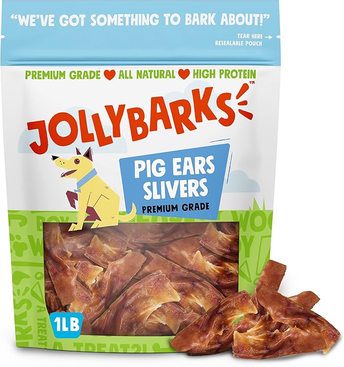 Pig Ears Slivers (1Lb), All Natural Single Ingredient Pork Strips Dog Treats, Excellent Rawhide Alternative, Dog Chews for Large and Small Dogs