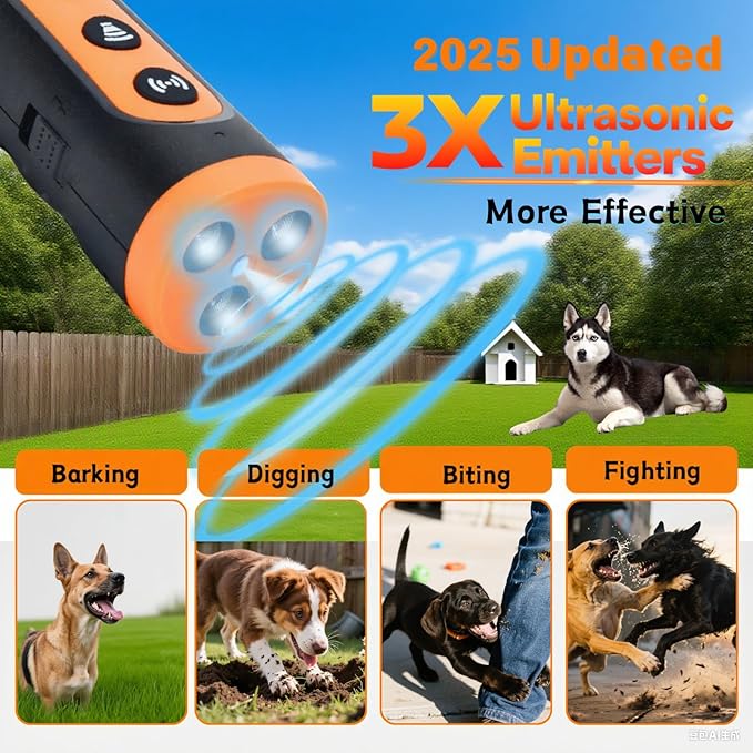 Dog Bark Deterrent Device, Upgraded Ultrasonic Anti Barking Device for Dogs, 35FT Range Auto Barkshield for Own & Neighbor's Dog, Safe & Effective No Barking Device for Dogs