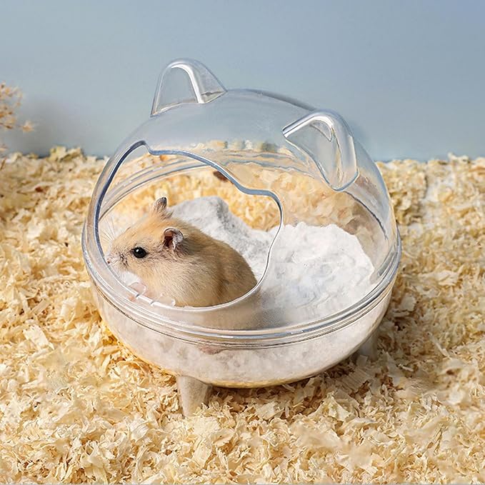 Hamster Sand Bath Container - Fun Small Pet Bath Accessory, Comfortable Bear Bathroom Grooming Station | Secure Sand Bath Box, Clean and Safe Bathing Hideouts Ideal for Hamsters and Gerbils