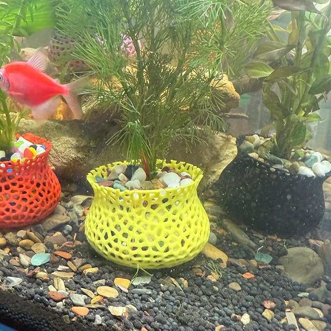 HOZOE Aquarium Submerged Plant Pot, Underwater Plant Anchor, Fish Tank Aquatic Plante, Aquarium Landscaping Decoration, Decorative Accessories - 2-Piece Set (Color)