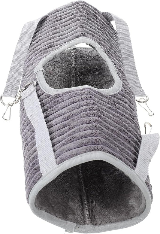 KALLORY Pet Ferret Hammock and Tunnel Hanging Nest Gray Small Animal Sleeping Bed for Hamsters and Squirrels Cage Bedding