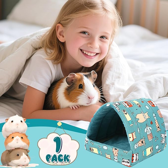 UPINS Guinea Pig Hideout,Guinea Pig Bed Houses Washable Small Animal House Cage Accessories for Dwarf Rabbits Chinchillas Hamsters Hedgehogs Ferrets Bearded Dragons and Rats