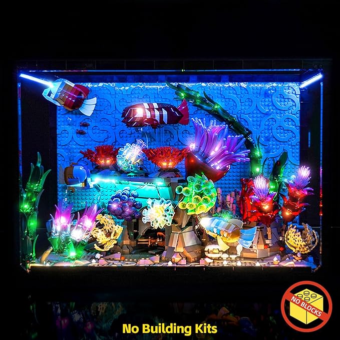 BrickBling LED Light Compatible with Lego Tropical Aquarium 10366, Decoration Lamp Compatible with Lego Tropical Fish Tank- Excluding Model (Classic Version Light)