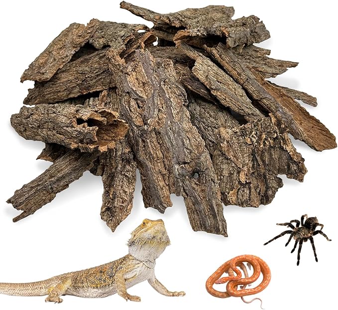 Reptile Cork Bark Bulk 1.5 Lb Cork Wood for Terrarium, Natural Flat Cork Bedding Terrarium Substrate for Bearded Dragon Snake Spiders Hermit Crabs Geckos Tortoise