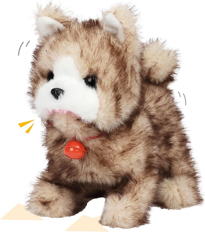 Walking Yellow Cat Animal Talking Wagging Nodding Educational Plush Toy Electric Interactive Animated Plushies for Girls Boys Birthday