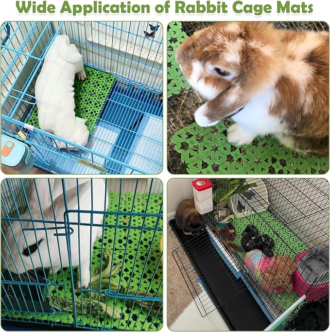kathson 20PCS Rabbit Cage Mat Feet Pad Plastic Cage Mat Floor Mats Bunny Hole Leak Water Pads for Pet Cats Dogs Hamster Rat Chinchilla Guinea Pig and Other Small Animals