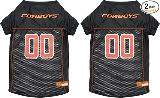 NCAA College Oklahoma State Cowboys Mesh Jersey for Dogs & Cats, Medium. Licensed Big Dog Jersey with Your Favorite Football/Basketball College Team (Pack of 2)
