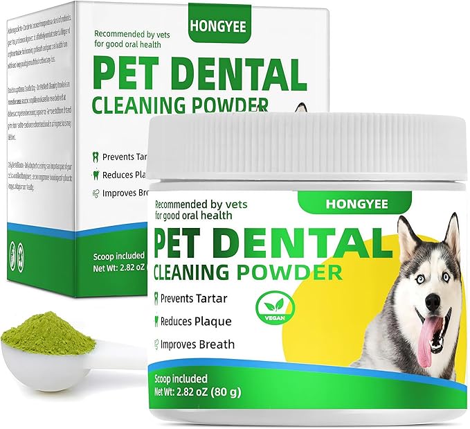 Dog Dental Care Plaqueoff Powder for Pets, Teeth Cleaning Powder for Dogs & Cats Breath Freshener for Bad Breath, Tartar Remover, Plaque Off, and for Rabbit