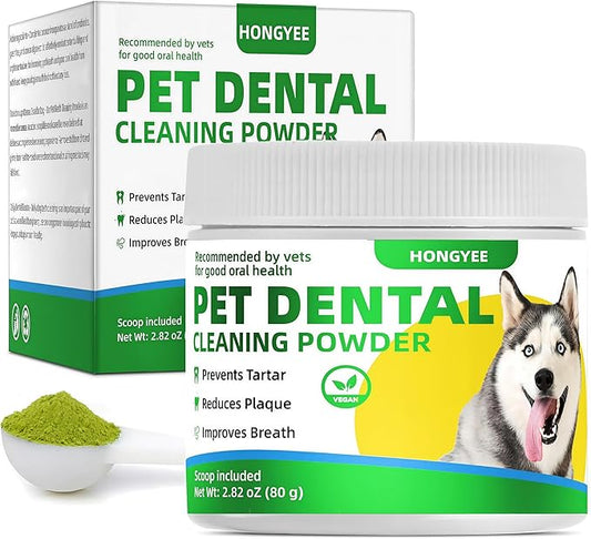 Dog Dental Care Plaqueoff Powder for Pets, Teeth Cleaning Powder for Dogs & Cats Breath Freshener for Bad Breath, Tartar Remover, Plaque Off, and for Rabbit