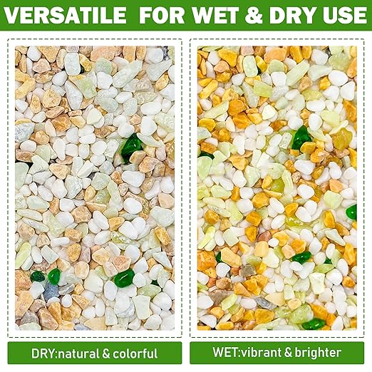 5.5LB Natural River Rocks Pebbles, 1/4 Inch Decorative Gravel for Succulents, Cactus, Aquariums, Terrarium, Vases and Garden Landscaping,Mixed Color