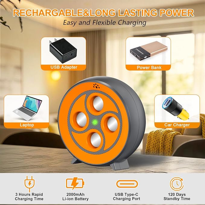 New Anti Barking Device for Dogs, Rechargeable Dog Barking Deterrent up to 75ft with Remote, Variable Ultra Frequency/6 Modes/IP65 Waterproof Dog Silencer Stop Neighbors‘ Dog from Barking (Orange)