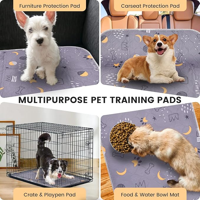 UPSKY Washable Pee Pads for Dogs 2 Pack 36” x 48” Reusable Puppy Pads Waterproof Pet Training Pads, Non-Slip Dog Mats Fast Absorbent Whelping Pads for Playpen, Potty, Crate, Bed