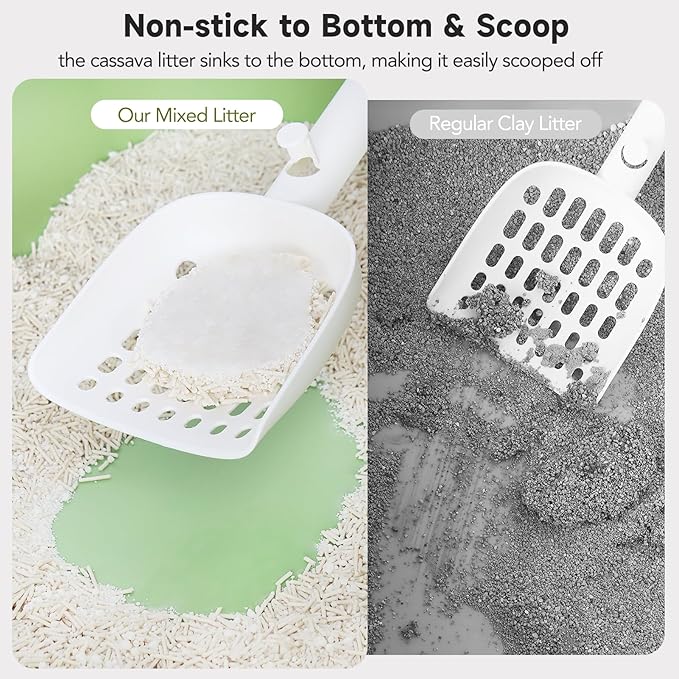 Non-Stick Ultra Clumping Tofu Cat Litter with Tapioca, Odor Control Low Tracking Kitty Litter Pellets, Plant-Base Natural Ingredients Cat-Litter, Last Twice as Long as Clay Litter, 9lbs X 1Pack