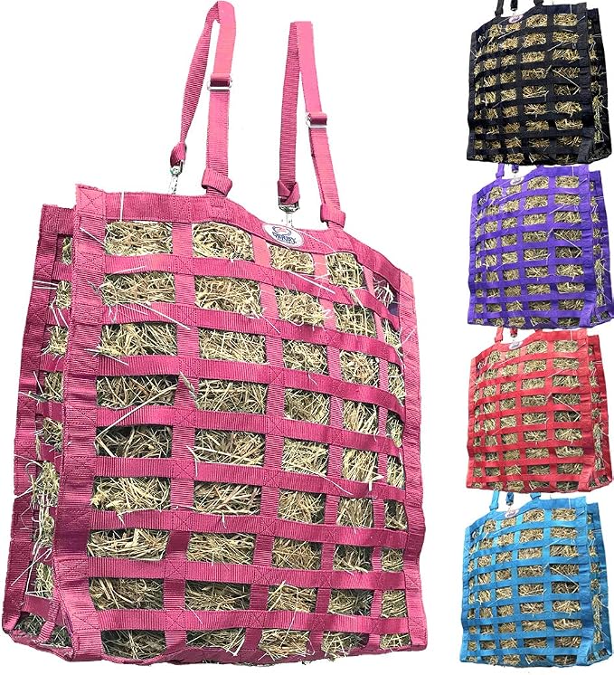 Derby Originals Supreme 4-Sided Slow Feed Hay Bag – Patented, 1-Year Warranty, 3.5" & 1.75" Openings
