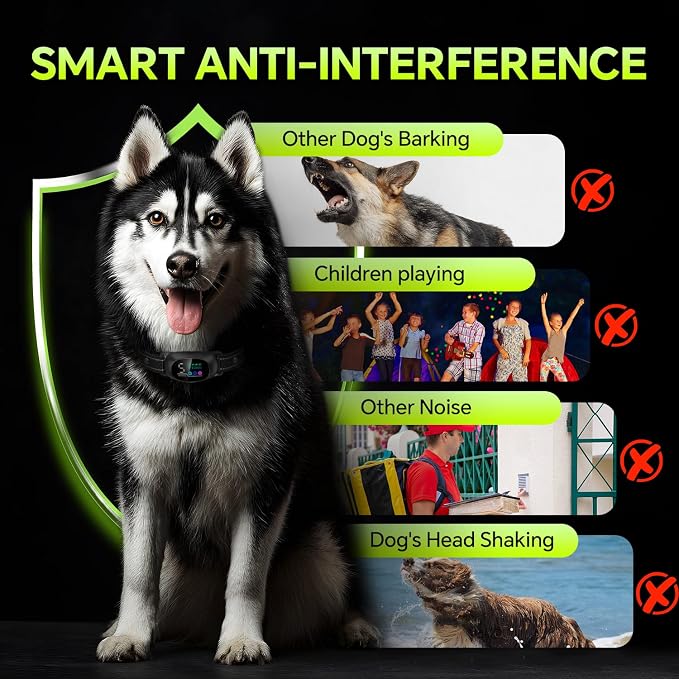 Dog Bark Collar with Remote – 2-in-1 Automatic & Manual Modes, Smart Anti Bark Dog Training Collar with Beep, Vibration & Shock, 330FT Range, IP67 Waterproof, Rechargeable (8-150lbs)