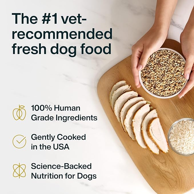 JustFoodForDogs Wet Dog Food for Sensitive Stomachs, Human Grade Frozen Fresh Pet Meal or Topper, Low Fat, Supports Dog Gut Health, Highly Digestible, Limited-Ingredient Recipe (18oz Pouch, 7 Pack)