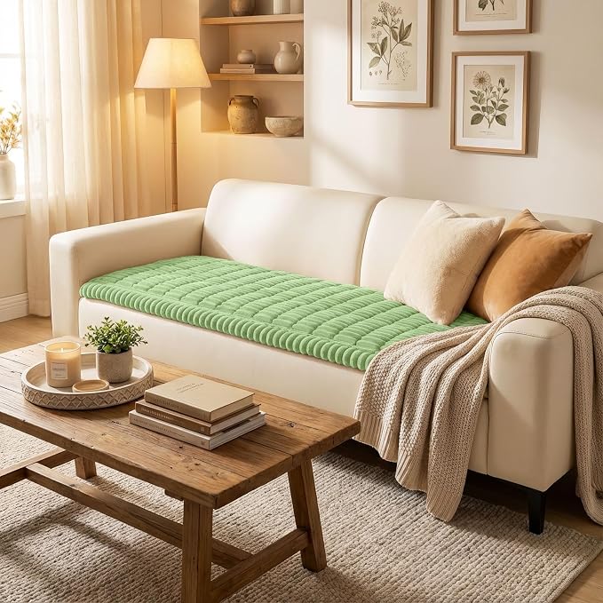 Smiry Couch Cover for Dogs, Non Slip Washable Sofa Protector for Pets, Soft Furniture Cover for Pet, Stylish Sofa Covers, Cozy Protect Against Fur, Dirt & Everyday Messes (Grass Green, 43" x 82.7")