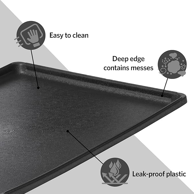 LifeStages by MidWest Homes for Pets 24-Inch Replacement Pan, Measures 23.63 x 17.72 x 1 Inches, Universal Leak-Proof Tray for Dog Crates & Multi-Purpose Use, Fits Most Standard 24" Wire Crates