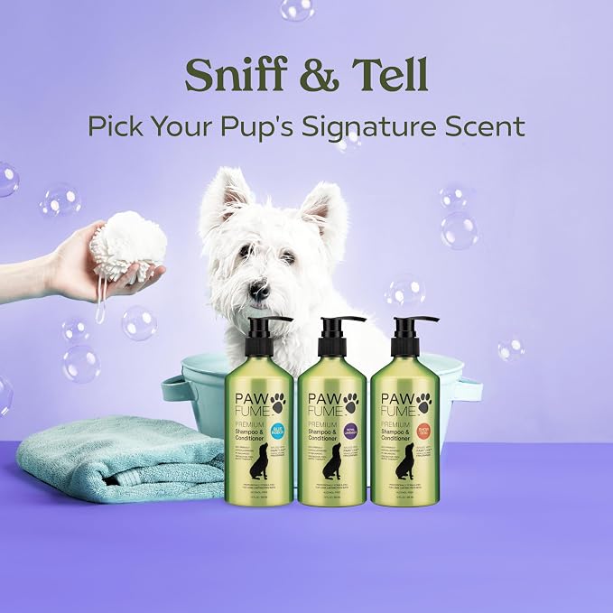 PAWFUME Dog Shedding Shampoo and Conditioner, Royal Lavender, 2-Pack – Nourish & Detangle for Silky Soft Coat – Probiotic, Deep-Cleaning, pH-Balanced – Salon-Quality Shedding Shampoo for Dogs