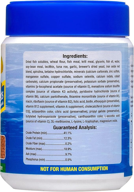 Ocean Nutrition Fish Food - Tropical Fish Food, Soft Moist Sinking Pellets, High Protein(41%) Guppy Fish Food, Fish Food Flakes Alternative, 7 oz (200 g), Medium Pellet