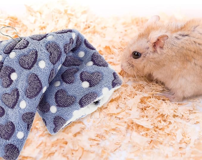 ARTIBETTER Adorable Hamster Tunnel and Hanging Plush Chinchilla Hammock Soft Small Animal Hideout Warm Cage Accessory for Ferrets, Guinea Pigs, and Sugar Gliders