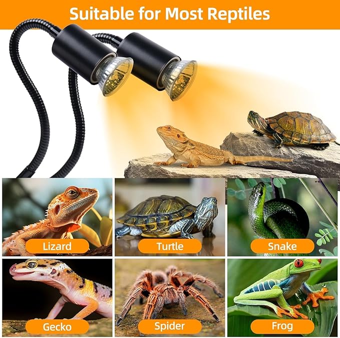 Turtle Basking Light (Cycle Timer), Tortoise Lamp UVA UVB Heat Bulbs -2 Pack 50W+ 2 Pack 25W, 360°Rotatable Turtle UVA/UVB Basking Heat Light Bulb for Lizard, Beared Dragon
