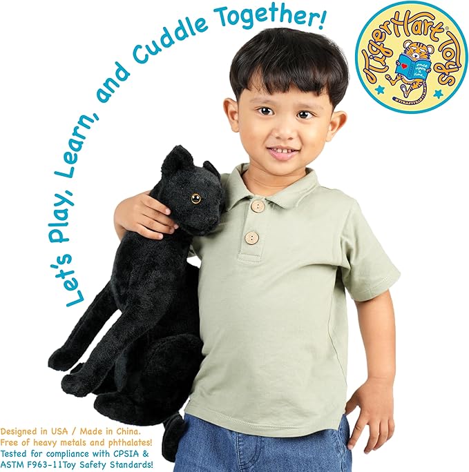 TigerHart Boone The Black Cat - 13 Inch Stuffed Animal Plush
