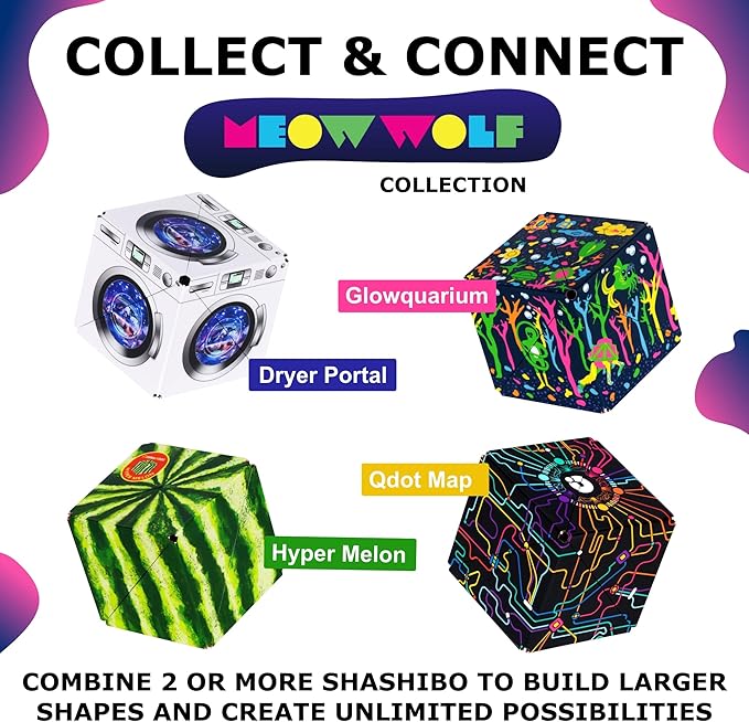 Shashibo Shape Shifting Box - Award-Winning STEM Fidget Toy with Ultra Strong Magnets - Puzzle Cube Transforms Into 100+ Shapes, Perfect Sensory Gift for Kids, Teens, and Adults (QDOT Map)