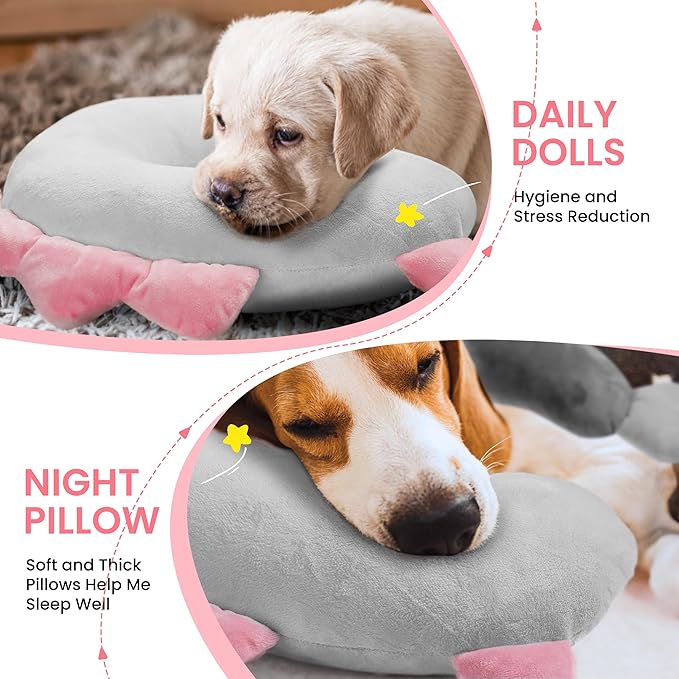 HiPetpy Dog Pillow - Soft Neck Pillows for Dogs, Washable Dog Calming Pillow for Better Sleep, Reduces Anxiety, Gift for Medium/Large Dogs and Cats