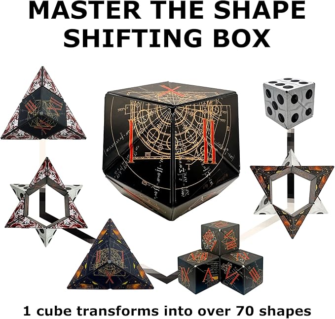 Shashibo Shape Shifting Box - Award-Winning STEM Fidget Toy with Ultra Strong Magnets - Puzzle Cube Transforms Into 100+ Shapes, Perfect Sensory Gift for Kids, Teens, and Adults (Renaissance)
