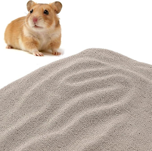 mini&moe Hamster Sand Bath - Triple Odor Control Bathing Sand Low-Dust Absorbent, Non-Stick Clumping Dual-Use Bath & Litter for for Hamster, Gerbils, Chinchillas, Mice, Small Pets
