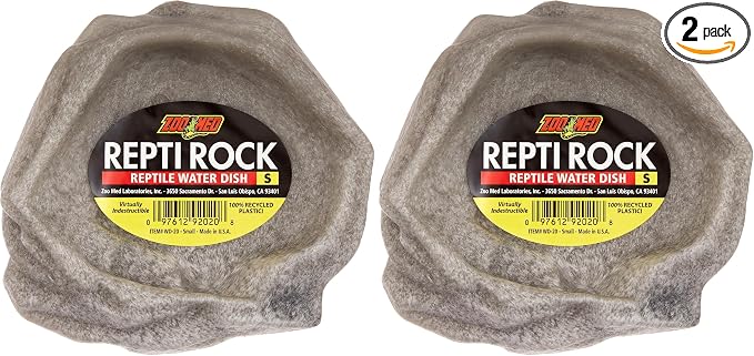 Zoo Med Reptile Rock Water Dish, Small (Pack of 2)