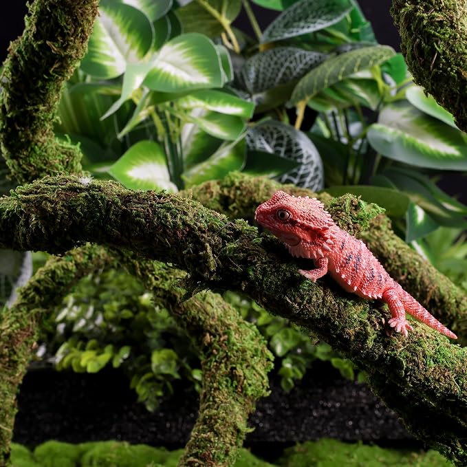 USMOLA Moss Vine for Reptiles, Bendable Climbing Vines Reptile Tank Accessories, Natural Moss Rope for Leopard Gecko, Lizard, Snake, Chameleon, Frog Terrarium Decor (Jungle Green, 9.8 FT)