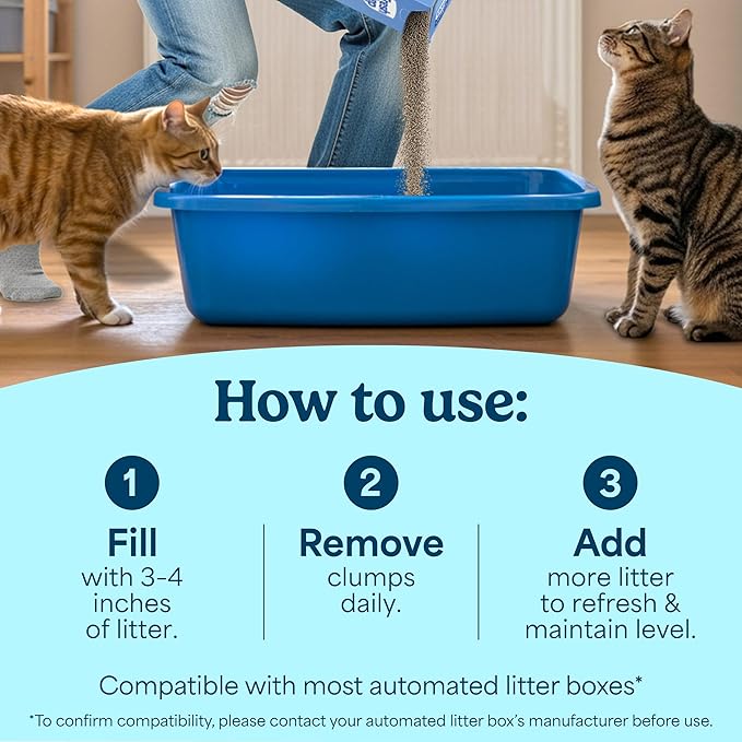 Fresh Step Advanced Ever Fresh Multi Cat Clumping Cat Litter, Unscented, Low Dust, Odor Control with Ammonia Block Tech, Compatible in Automatic Litter Boxes, 32 lb. (2 x 16 lb.)