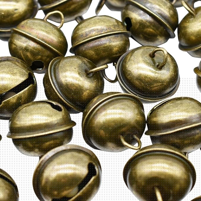Maydahui 20 PCS Vintage Jingle Bell 1 Inches Antique Decorative Tone Copper Bell for Pet Dog Cat Pendants Christmas Tree Crafts Decoration