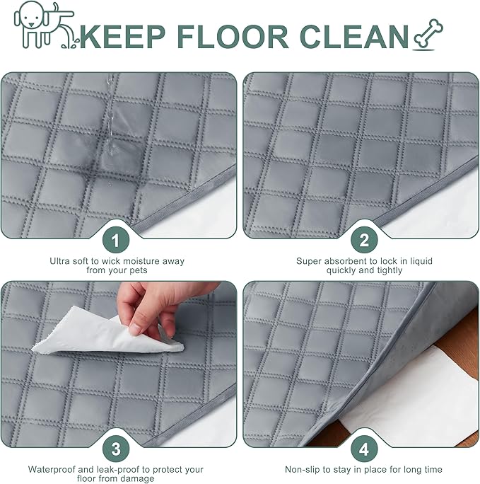 Eterish Reusable Washable Pee Pads for Dogs Extra Large 47'' x 47'' 2 Pack, Absorbent Pet Puppy Dog Training Pads Non-Slip, Waterproof Whelping Potty Pads for Dogs Leak-Proof