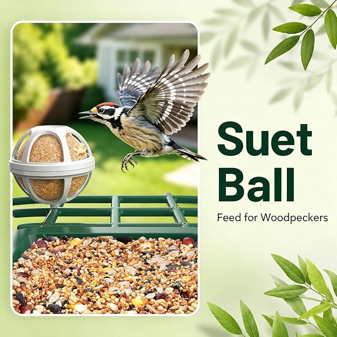 Bird Feeder with Camera Accessories, Include 1 Bird Perch, 1 Mini Hummingbird Feeder, 1 Suet Ball Feeder and 1 Water Box, Fit G02 Bird Camera Feeder