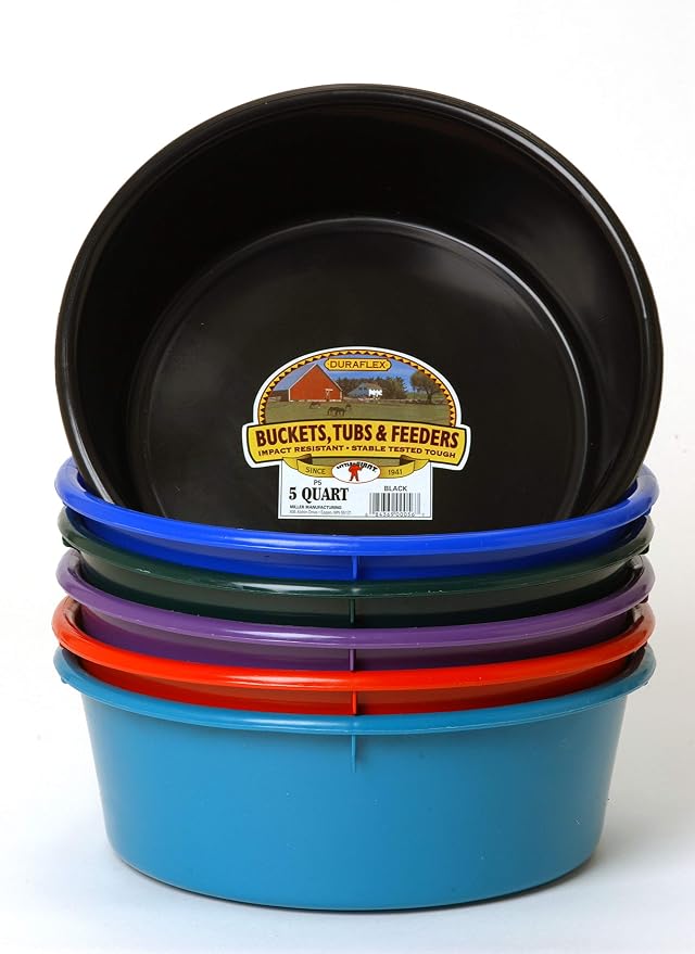 Little Giant® Plastic Utility Pan | Feed Pan | Durable & Versatile Livestock Feeding Bucket | Made in USA | 5 Quart | Teal