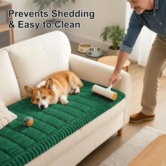 Smiry Couch Cover for Dogs, Non Slip Washable Sofa Protector for Pets, Soft Furniture Cover for Pet, Stylish Sofa Covers, Cozy Protect Against Fur, Dirt & Everyday Messes (Turquoise, 27.6" x 47")