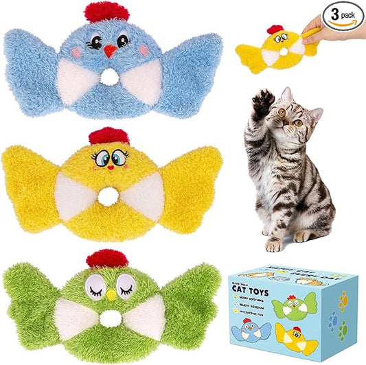 Retro Shaw Bird Cat Toy with Catnip & Silvervine - Interactive Realistic Kitten Toy with Crinkle Sound for Indoor Cats, Best Cat Kick Toy to Satisfy Natural Hunting Instincts