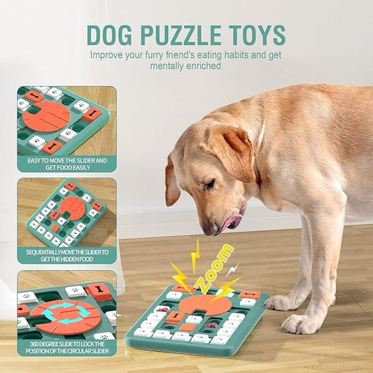 Dog Puzzle Toys, Treat Dispensing Dog Enrichment Toys for IQ Training and Brain Stimulation, Interactive Mentally Stimulating Toys as Gifts for Puppies, Cats, Dogs (L-Level 4)