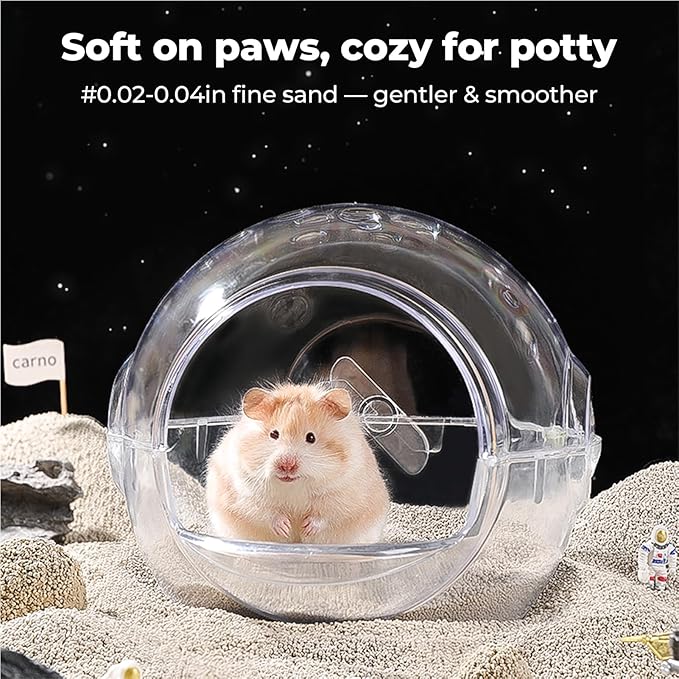 mini&moe Hamster Sand Bath - Triple Odor Control Bathing Sand Low-Dust Absorbent, Non-Stick Clumping Dual-Use Bath & Litter for for Hamster, Gerbils, Chinchillas, Mice, Small Pets
