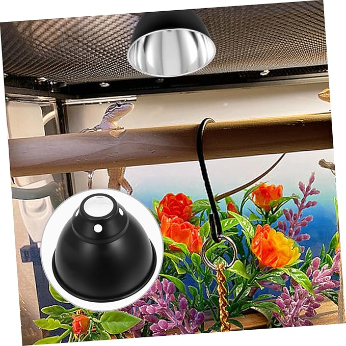 STOBAZA 2pcs Box Reptile Heat Lamp Shade Reflective Dome Lamp Fixture for Lizards Snakes Turtles